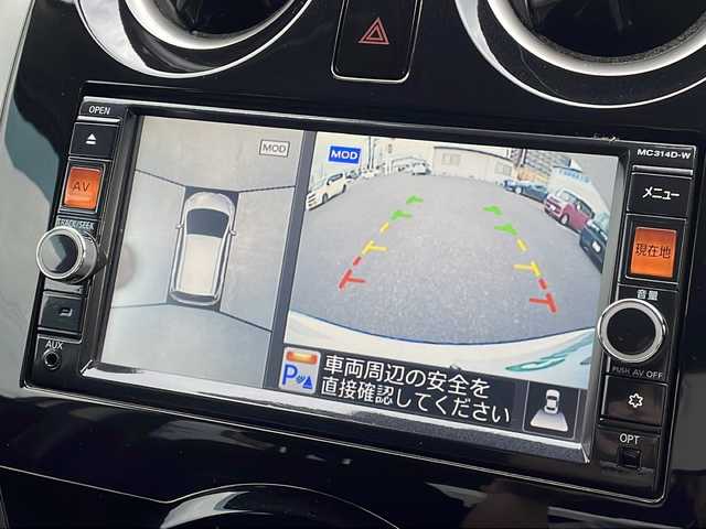 日産 ノート X DIG－S Vセレ +セーフ 福島県 2015(平27)年 6.7万km ブリリアントホワイトパール ワンオーナー/プッシュスタート/アイドリングストップ/純正ナビ/(BT/AM/FM/TV/USB/DVD/CD)/全方位カメラ/前後ドライブレコーダー/前後コーナーセンサー/オートライト/横滑り防止装置/レーンキープアシスト