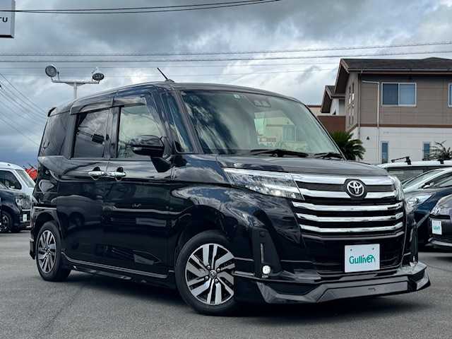 トヨタ ルーミー カスタムG 静岡県 2022(令4)年 3.3万km ブラックマイカメタリック ●純正ディスプレイオーディオ/(フルセグ/Bluetooth/AppleCarPlay/AndroidAuto)/●前席シートヒーター/●バックカメラ/●レーダークルーズコントロール/●衝突被害軽減システム/●レーンキープアシスト/●後方コーナーセンサー/●電動パーキングブレーキ/●オートブレーキホールド/●LEDライト＆フォグランプ/●オートライト/●革巻きステアリング/●ステアリングスイッチ/●ETC/●両側パワースライド/●電動格納ウィンカーミラー/●ドアアバイザー/●スマートキー/●プッシュスタート/●純正フロアマット/●純正14インチアルミホイール/●ダブルSRS＋ABS