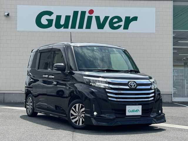 トヨタ ルーミー カスタムG 静岡県 2022(令4)年 3.3万km ブラックマイカメタリック ●純正9インチディスプレイオーディオ/(フルセグ/Bluetooth/AppleCarPlay/AndroidAuto)/●前席シートヒーター/●モデリスタフルエアロ/●バックカメラ/●レーダークルーズコントロール/●プリクラッシュセーフティ/●レーンキープアシスト/●後方クリアランスソナー/●電動パーキングブレーキ/●オートブレーキホールド/●LEDヘットライト＆フォグランプ/●オートライト/●革巻きステアリング/●ステアリングスイッチ/●ETC/●両側パワースライド/●電動格納ウィンカーミラー/●ドアアバイザー/●スマートキー/●プッシュスタート/●純正フロアマット/●純正14インチアルミホイール/●ダブルSRS＋ABS