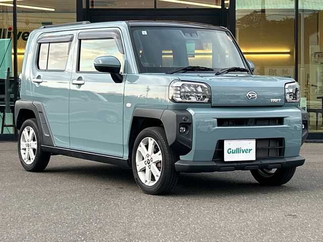 ダイハツ タフト G 鹿児島県 2021(令3)年 2.2万km レイクブルーメタリック ワンオーナー/純正SDナビ/（Bluetooth/フルセグTV/CD/DVD）/バックカメラ/LEDヘッドライト/前方ドライブレコーダー/シートヒーター/アイドリングストップ/スマートキー/USB/純正フロアマット