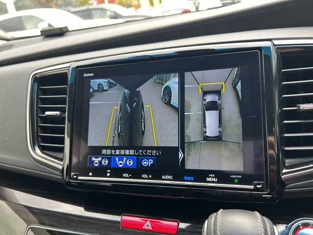 ホンダ オデッセイ ハイブリッド アブソルート・EXホンダセンジング 大阪府 2018(平30)年 6.8万km プレミアムヴィーナスブラックP 衝突軽減　両側パワースライドドア　Ｇａｔｈｅｒｓ９型ナビ　全方位カメラ　フルセグＴＶ　ＣＤ　ＤＶＤ　ＢＴ　ＨＤＭＩ　フリップダウンモニター　ハーフレザーシート　パワーシート　シートヒーター　ＢＳＭ 社外レーダー　AC100V　フォグランプ　後席サンシェード　2列目オットマン　電子パーキング　レーダークルーズコントロール　ETC2.0　スペアキー　純正フロアマット　純正アルミホイール　