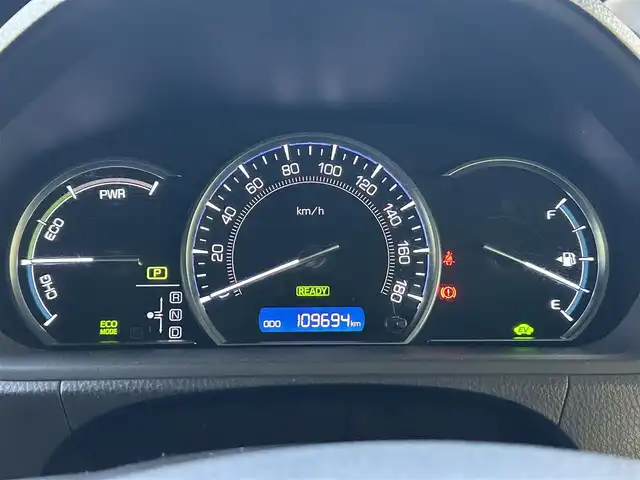 トヨタ エスクァイア ハイブリッド Gi 福島県 2015(平27)年 11万km ホワイトパールクリスタルシャイン 登録時走行距離：109/694km/メーカー純正SDナビ/（フルセグTV/AM/FM/BT接続/CD/DVD）/プッシュスタート/シートヒーター/純正フロアマット/クルコン/社外デジタルインナーミラー/バックカメラ/ドライブレコーダー前後方/純正サマータイヤ4本/ETC/HIDライト/ウィンカーミラー/フォグランプ/両側パワースライドドア/ステアリングスイッチ/レザーシート/革巻きハンドル/保証書/取扱説明書