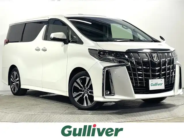 トヨタ アルファード S Cパッケージ 大阪府 2022(令4)年 1.1万km ホワイトパールクリスタルシャイン サンルーフ　黒革シート　純正ナビＴＶ　Ｂカメラ　後席モニター　三眼ＬＥＤ　デジタルインナーミラー　パワーシート／ヒーター／エアコン　電動リアゲート　衝突軽減　レーダーＣ　ＢＳＭ　クリアランスソナー