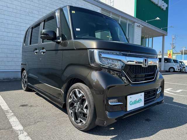 ホンダ Ｎ ＢＯＸ カスタム G EX ターボ ホンダセンシング 大阪府 2018(平30)年 4.8万km プレミアムグラマラスブロンズP 純正ナビ(BT/フルセグ/DVD)/バックカメラ/ホンダセンシング/両側パワースライドドア/前後ドライブレコーダー/ビルトインETC/ハーフレザーシート/チップアップシート/LEDヘッドライト/シーケンシャルウィンカー/オートライト/純正アルミホイール/純正フロアマット/ドアバイザー/カーテンエアバック/ステアリングスイッチ/スマートキー