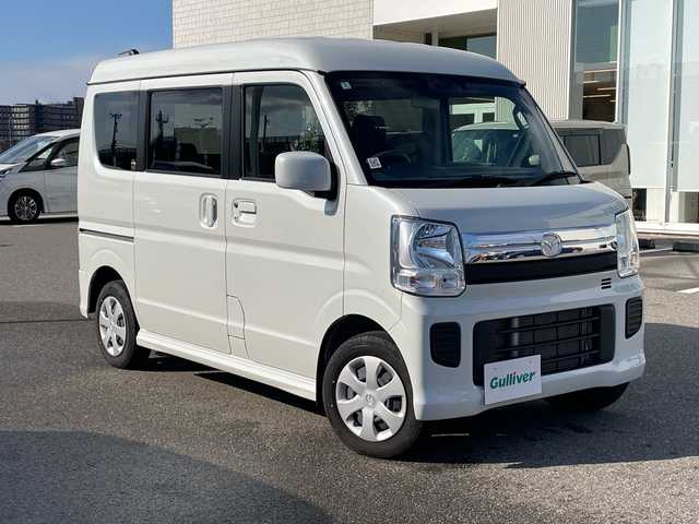 マツダ スクラム ワゴン PXターボ 石川県 2024(令6)年 0.8万km パール レーダーブレーキ　シートヒーター　スマートキー　プッシュスタート　電動ミラー　リアサーキュレーター　両側スライドドア　保証書