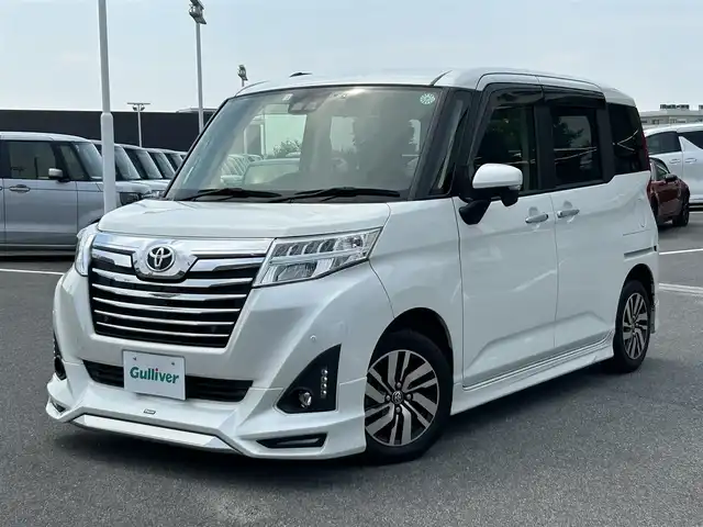 トヨタ ルーミー カスタムG 奈良県 2020(令2)年 4.7万km パールホワイトⅢ モデリスタエアロ/両側パワースライドドア/社外ディスプレイオーディオ(CD/DVD/AM・FM/BT)/ETC/前方ドラレコ/スマアシ/クルーズコントロール/衝突回避支援ブレーキ機能/ブレーキ制御付き誤発進抑制機能/車線逸脱警報機能/ふらつき警報/路側逸脱警報/純正14インチアルミホイール/LEDヘッドライト/本革巻きステアリング/後席サンシェード