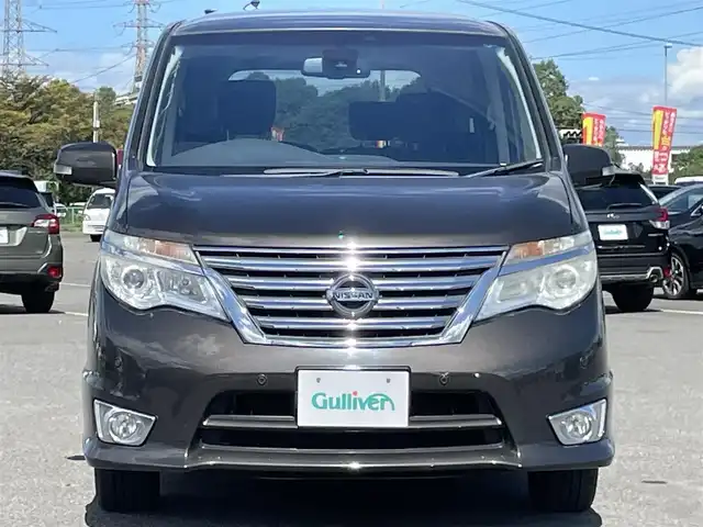 日産 セレナ ハイウェイスター Aセーフティ 道央・札幌 2014(平26)年 7.7万km タイガーアイブラウン ４WD/純正メーカーナビ/CD/DVD/BT/フルセグ/純正フリップダウンモニター/エマージェンシーブレーキ/横滑り防止装置/クルーズコントロール/レーンキープアシスト/クリアランスソナー/アラウンドビューモニター/ビルトインETC/自動防眩ミラー/アイドリングストップ/ECOMODE/両側パワースライドドア/プッシュスタート/スマートキー/LEDヘッドライト/オートライト/フォグランプ/電動格納ミラー/ウィンカーミラー/純正フロアマット/ドアバイザー/純正エンジンスターター