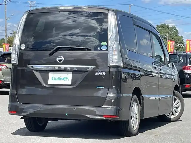 日産 セレナ ハイウェイスター Aセーフティ 道央・札幌 2014(平26)年 7.7万km タイガーアイブラウン ４WD/純正メーカーナビ/CD/DVD/BT/フルセグ/純正フリップダウンモニター/エマージェンシーブレーキ/横滑り防止装置/クルーズコントロール/レーンキープアシスト/クリアランスソナー/アラウンドビューモニター/ビルトインETC/自動防眩ミラー/アイドリングストップ/ECOMODE/両側パワースライドドア/プッシュスタート/スマートキー/LEDヘッドライト/オートライト/フォグランプ/電動格納ミラー/ウィンカーミラー/純正フロアマット/ドアバイザー/純正エンジンスターター
