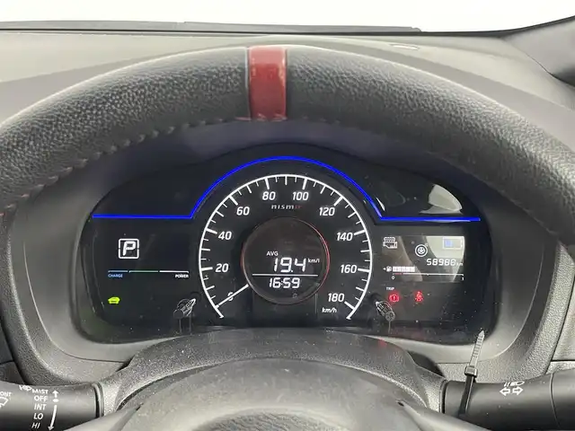日産 ノート e－パワー ニスモ 埼玉県 2020(令2)年 5.9万km ダークメタルグレー 社外ナビ（9インチ）/Bluetooth、TV、CD、DVD、SD、USB、HDMI、AppleCarPlay、AndroidAuto/ニスモ専用アルカンターラシート/ニスモ専用本革アルカンターラ3本スポーク/アラウンドビューモニター/インテリジェントルームミラー/オートライト/ハイビームアシスト/ヒルスタートアシスト/踏み間違い防止アシスト/車線逸脱警報/プッシュスタート/ETC