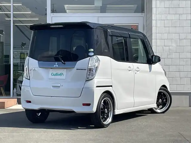 三菱 ｅＫスペース カスタムT e－アシスト 愛知県 2015(平27)年 5.6万km アメジストブラック/シルキーホワイト RAYSボルクレーシング16インチアルミホイール/RS-R車高調/カロッツェリアHDDナビ/CD/DVD再生/バックカメラ/フルセグTV/ETC/ミュージックサーバー（HDD録音）/Bluetooth接続/両側パワースライドドア/純正フロアマット/HIDヘッドライト/オートライト/横滑り防止装置/衝突軽減ブレーキ/電動格納ミラー/i-safeドライブレコーダー（前）/スマートキー/プッシュスタート