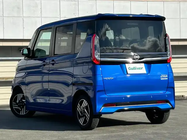 日産 ルークス HWS X プロパイロットED 静岡県 2024(令6)年 0.2万km オーシャンブルーP プロパイロット/純正10インチナビ/FM/AM/CD/DVD/Bluetooth/SD/両側電動スライドドア/全周囲カメラ/オートライト/LEDヘッドライト/追従クルーズコントロール/前後コーナーセンサー/スマートキー/スペアキー/プッシュスタート/純正14AW