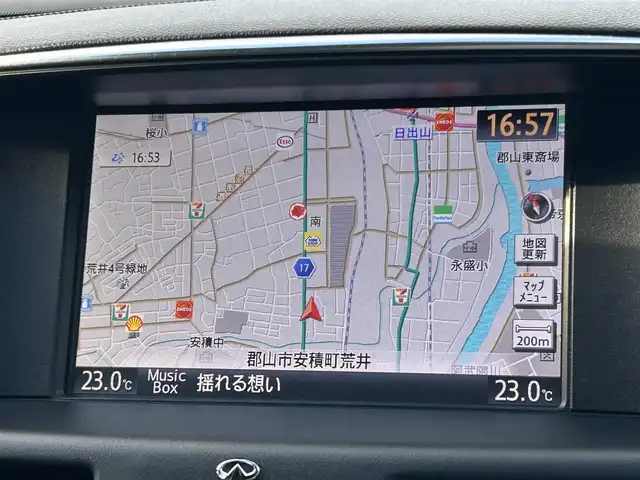 日産 フーガ 250GT 福島県 2015(平27)年 6.7万km 茶Ｍ カラー番号【CAN】プレミアムブラウンメタリック/純正ナビ/(CD/DVD/Bluetooth/フルセグTV)/アラウンドビューモニター/OP　本革パッケージ/ブラック革シート/前席シートヒーター/エアシート/OP　BOSEサラウンドサウンドシステム/全方位運転支援システム/エマージェンシーブレーキ/ディスタンスコントロールアシスト/インテリジェントクルーズコントロール/LEDオートライト/アクティブAFS/LEDフロントフォグ/ビルトインETC/インテリジェントキー/エンジンプッシュスタート/前席パワーシート/パワーオットマン(助手席)/純正フロアマット/保証書/取説/スペアキー/ドライブレコーダー