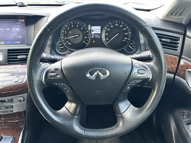 日産 フーガ 250GT 福島県 2015(平27)年 6.7万km 茶Ｍ カラー番号【CAN】プレミアムブラウンメタリック/純正ナビ/(CD/DVD/Bluetooth/フルセグTV)/アラウンドビューモニター/OP　本革パッケージ/ブラック革シート/前席シートヒーター/エアシート/OP　BOSEサラウンドサウンドシステム/全方位運転支援システム/エマージェンシーブレーキ/ディスタンスコントロールアシスト/インテリジェントクルーズコントロール/LEDオートライト/アクティブAFS/LEDフロントフォグ/ビルトインETC/インテリジェントキー/エンジンプッシュスタート/前席パワーシート/パワーオットマン(助手席)/純正フロアマット/保証書/取説/スペアキー/ドライブレコーダー