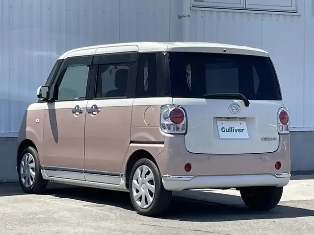 ダイハツ ムーヴ キャンバス X メイクアップ SA Ⅲ 愛媛県 2018(平30)年 4.8万km パールホワイトⅢ/ライトローズマイカメタリックⅡ 2トーン 衝突軽減ブレーキ/社外7型ナビ/フルセグTV/CD/Bluetooth/ETC/バックカメラ/コーナーセンサー/レーンキープアシスト/オートマチックハイビーム/スマートキー/プッシュスタート