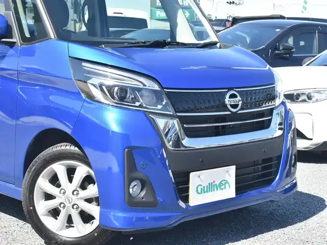 日産 デイズ ルークス ハイウェイスター Xターボ 神奈川県 2019(令1)年 2.9万km オーシャンブルーP 2WD/ターボ/日産純正ナビ/：地デジ/：CD/DVD/：Bluetooth/アラウンドビューカメラ/Fドラレコナビ連動/ETC/片側パワースライドドア/LEDヘッドランプ/：ハイビームアシスト/：オートライト/オーバーヘッドシーリングファン/後席サンシェード/エマージェンシーブレーキ/：車線逸脱警報/ーーーーーーーーーーーーーーーーー/スマートキー2個/保証書/取説/ナビ説/記録簿R2.3.4.5.