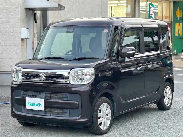 スズキ スペーシア HYBRID X 熊本県 2018(平30)年 4.7万km アーバンブラウンパールメタリック デュアルセンサーブレーキサポート/レーンキープアシスト/プッシュスタート/社外ナビ/（CD・DVD・フルセグTV・BTオーディオ・SD）/全方位カメラ/両側パワースライドドア/LEDヘッドライト/オートライト/右前席シートヒーター/横滑り防止装置/ウィンカーミラー/純正フロアマット/純正ドアバイザー/新車保証書/取扱説明書