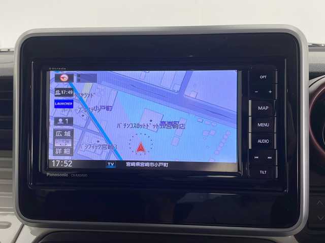 スズキ スペーシア HYBRID X 宮崎県 2018(平30)年 4.7万km アーバンブラウンパールメタリック デュアルセンサーブレーキサポート/レーンキープアシスト/プッシュスタート/社外ナビ/（CD・DVD・フルセグTV・BTオーディオ・SD）/全方位カメラ/両側パワースライドドア/LEDヘッドライト/オートライト/右前席シートヒーター/横滑り防止装置/ウィンカーミラー/純正フロアマット/純正ドアバイザー/新車保証書/取扱説明書
