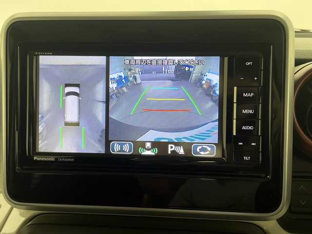 スズキ スペーシア HYBRID X 宮崎県 2018(平30)年 4.7万km アーバンブラウンパールメタリック デュアルセンサーブレーキサポート/レーンキープアシスト/プッシュスタート/社外ナビ/（CD・DVD・フルセグTV・BTオーディオ・SD）/全方位カメラ/両側パワースライドドア/LEDヘッドライト/オートライト/右前席シートヒーター/横滑り防止装置/ウィンカーミラー/純正フロアマット/純正ドアバイザー/新車保証書/取扱説明書