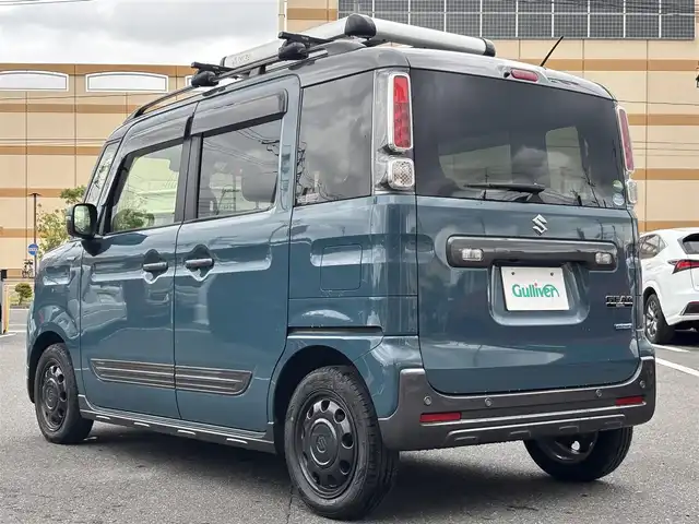 スズキ スペーシア ギア HYBRID XZターボ 宮城県 2021(令3)年 3.7万km デニムブルー ガンメタリック 2トーン 登録時走行距離36275km/AM・FM・CD・Bluetooth・フルセグTV・iPod/クルーズコントロール/ETC/バックカメラ/両側パワースライドドア/シートヒーター（D＋N）/ルーフレール/クリアランスソナー/スペアキー（2本）/ベンチシート/後席サンシェード/後席ISOFIX/フォグランプ/ウインカーミラー