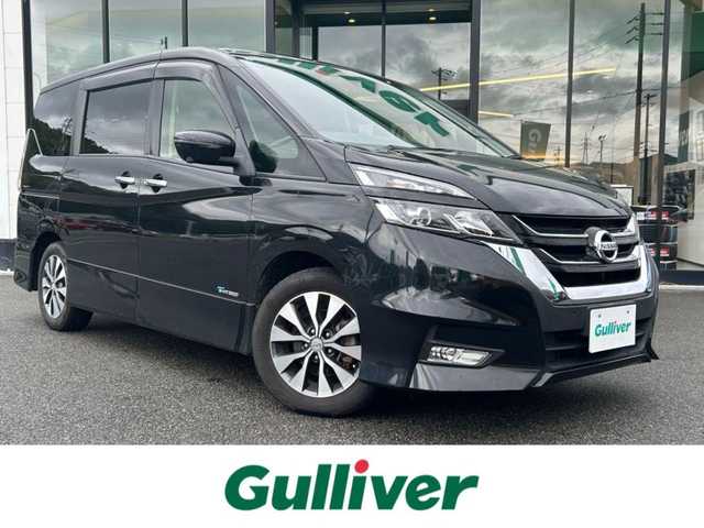 日産 セレナ ハイウェイスター Vセレクション 兵庫県 2017(平29)年 8.5万km ダイヤモンドブラック 純正９型ナビ/・TV.BT.AM.FM/エマージェンシーブレーキ/全方位カメラ/フリップダウンモニター/クルーズコントロール/パーキングアシスト/標識検知/前方ドラレコ/ビルトインＥＴＣ/純正フロアマット/純正ドアバイザー/スペアキー2本