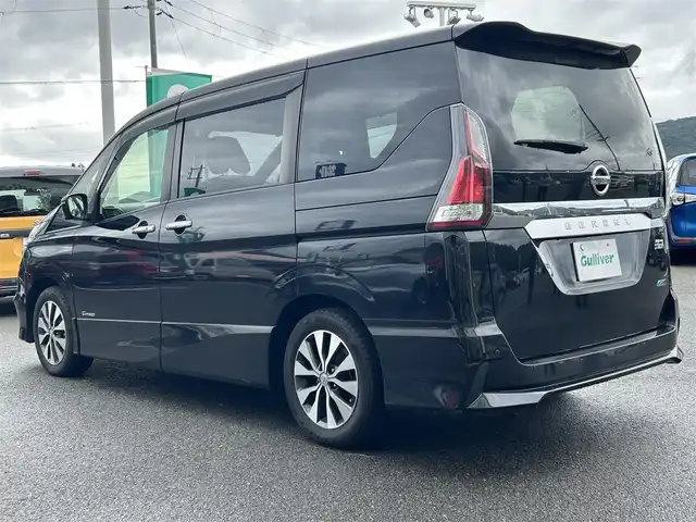 日産 セレナ ハイウェイスター Vセレクション 兵庫県 2017(平29)年 8.5万km ダイヤモンドブラック 純正９型ナビ/・TV.BT.AM.FM/エマージェンシーブレーキ/全方位カメラ/フリップダウンモニター/クルーズコントロール/パーキングアシスト/標識検知/前方ドラレコ/ビルトインＥＴＣ/純正フロアマット/純正ドアバイザー/スペアキー2本