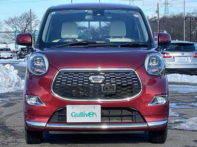 ダイハツ キャスト スタイル G ターボ SAⅡ 道央・札幌 2016(平28)年 7.8万km ファイアークォーツレッドM ４WD/ワンオーナー/純正SDナビ/AM/FM/BT/SD/SD/DVD/フルセグ/衝突被害軽減ブレーキ/横滑り防止装置/レーンキープアシスト/コーナーセンサー/バックカメラ/ビルトインETC/ドライブレコーダー/アイドリングストップ/D席シートヒーター/レザーシート/革巻きステアリング/ステアリングリモコン/プッシュスタート/スマートキー/LEDヘッドライト/オートライト/フォグランプ/電動格納ミラー/純正フロアマット/ドアバイザー/スペアキー/純正エンジンスターター