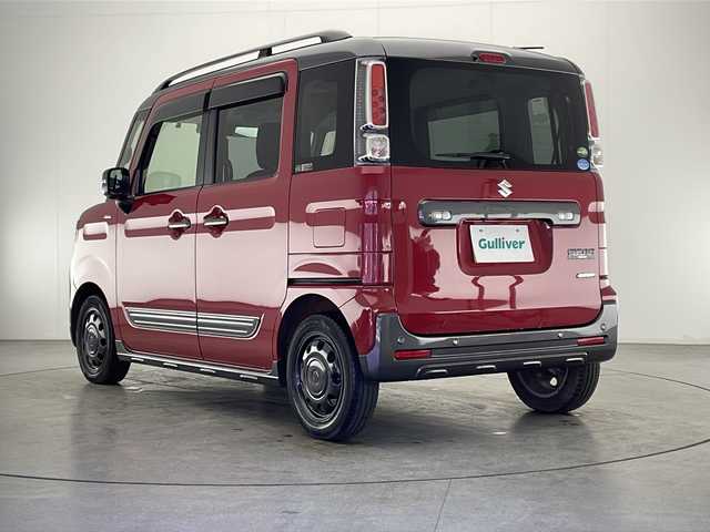 スズキ スペーシア ギア HYBRID XZ 宮崎県 2021(令3)年 4.4万km フェニックスレッドパール/ガンメタリック2トーンルーフ 禁煙車/衝突被害軽減ブレーキ/純正9型ナビTV/（Panasonic/CN-RZ865/CD/DVD/Bluetooth/フルセグTV)/純正LEDオートライト/純正LEDフォグ/純正14インチアルミ/純正フロアマット/両側電動スライドドア/全方位モニター/レーンディパーチャーアラート/クリアランスソナー/エネチャージ/アダプティブクルーズコントロール/オートマチックハイビーム/前席シートヒーター/オートエアコン/リアサーキュレーター/本革巻ハンドル/ETC/スマートキー/プッシュエンジンスタート/スペアキー/新車時保証書/取扱い説明書