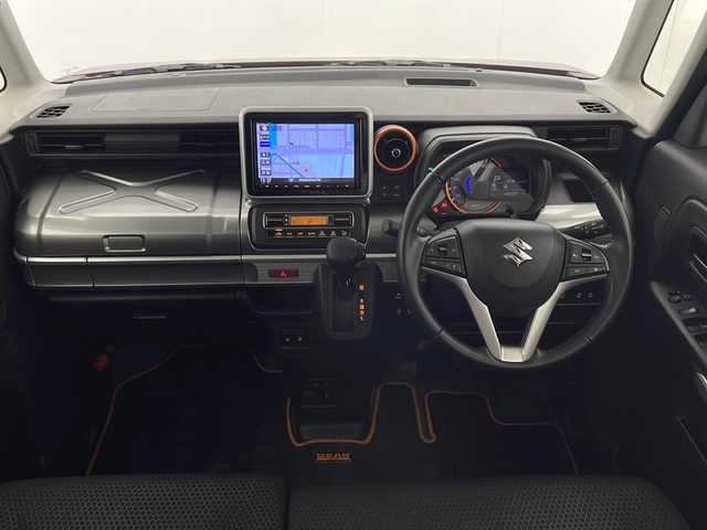 スズキ スペーシア ギア HYBRID XZ 宮崎県 2021(令3)年 4.4万km フェニックスレッドパール/ガンメタリック2トーンルーフ 禁煙車/衝突被害軽減ブレーキ/純正9型ナビTV/（Panasonic/CN-RZ865/CD/DVD/Bluetooth/フルセグTV)/純正LEDオートライト/純正LEDフォグ/純正14インチアルミ/純正フロアマット/両側電動スライドドア/全方位モニター/レーンディパーチャーアラート/クリアランスソナー/エネチャージ/アダプティブクルーズコントロール/オートマチックハイビーム/前席シートヒーター/オートエアコン/リアサーキュレーター/本革巻ハンドル/ETC/スマートキー/プッシュエンジンスタート/スペアキー/新車時保証書/取扱い説明書