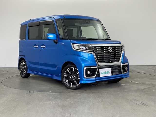 スズキ スペーシア カスタム HYBRID XS ターボ 兵庫県 2020(令2)年 2.9万km ブリスクブルーM ・デュアルセンサーブレーキサポート/・社外9インチメモリナビ(AVIC-RLS901II)/CD/DVD/SD/BT/フルセグ/・ビルトインETC/・全方位カメラ/・両側パワースライドドア/・パドルシフト/・ハーフレザーシート/・シートヒーター/・アイドリングストップ/・クルーズコントロール/・レーンキープアシスト/・誤発進抑制制御/・コーナーセンサー/・オートマチックハイビーム/・ヘッドアップディスプレイ/・LEDヘッドランプ/・LEDフォグ/・純正16インチアルミホイール