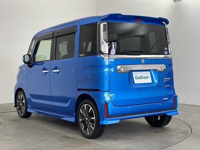スズキ スペーシア カスタム HYBRID XS ターボ 兵庫県 2020(令2)年 2.9万km ブリスクブルーM ・デュアルセンサーブレーキサポート/・社外9インチメモリナビ(AVIC-RLS901II)/CD/DVD/SD/BT/フルセグ/・ビルトインETC/・全方位カメラ/・両側パワースライドドア/・パドルシフト/・ハーフレザーシート/・シートヒーター/・アイドリングストップ/・クルーズコントロール/・レーンキープアシスト/・誤発進抑制制御/・コーナーセンサー/・オートマチックハイビーム/・ヘッドアップディスプレイ/・LEDヘッドランプ/・LEDフォグ/・純正16インチアルミホイール