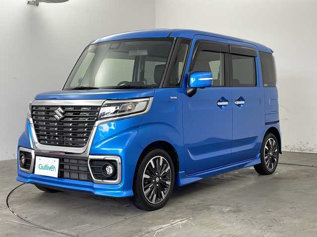 スズキ スペーシア カスタム HYBRID XS ターボ 兵庫県 2020(令2)年 2.9万km ブリスクブルーM ・デュアルセンサーブレーキサポート/・社外9インチメモリナビ(AVIC-RLS901II)/CD/DVD/SD/BT/フルセグ/・ビルトインETC/・全方位カメラ/・両側パワースライドドア/・パドルシフト/・ハーフレザーシート/・シートヒーター/・アイドリングストップ/・クルーズコントロール/・レーンキープアシスト/・誤発進抑制制御/・コーナーセンサー/・オートマチックハイビーム/・ヘッドアップディスプレイ/・LEDヘッドランプ/・LEDフォグ/・純正16インチアルミホイール