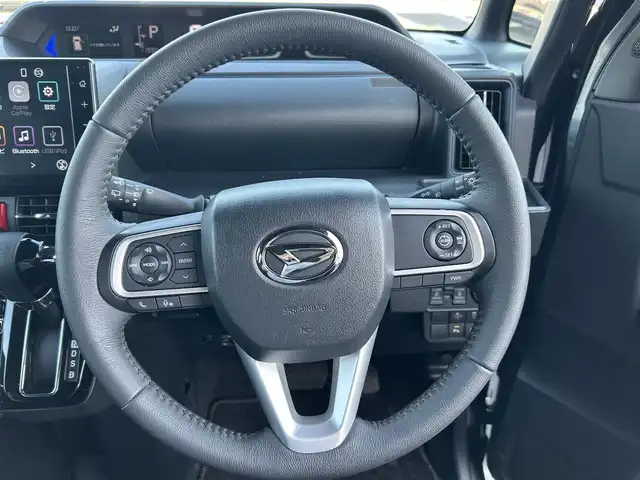 ダイハツ タント カスタム RS 栃木県 2024(令6)年 1.2万km クロムグレーメタリック スマートアシスト/純正9インチディスプレイオーディオ/フルセグTV/Bluetooth/USB/HDMI/AppleCarPlay/AndroidAuto/バックカメラ/ETC/両側パワースライドドア/全車速追従クルーズコントロール/シートヒーター/コーナーセンサー/アイドリングストップ/純正フロアマット/スマートキー/プッシュスタート/LEDヘッドライト/フォグランプ/オートハイビーム/純正15インチAW