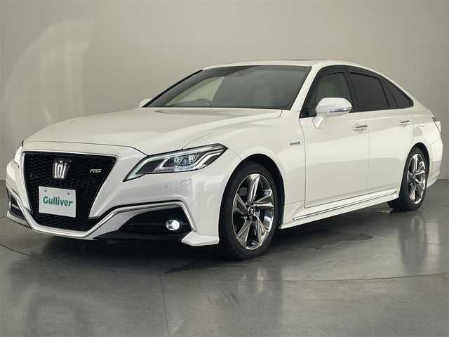 トヨタ クラウン ハイブリッド RS アドバンス 愛知県 2018(平30)年 5.5万km ホワイトパールクリスタルシャイン 純８型ナビ　フルセグＴＶ　Ｂｌｕｅｔｏｏｔｈ　バックカメラ　ムーンルーフ　ＨＵＤ　白革　ベンチレーション　パワーバックドア　３眼ＬＥＤヘッドライト　衝突軽減　ＢＳＭ　ＡＣ１００Ｖ　ＥＴＣ２．０　禁煙車