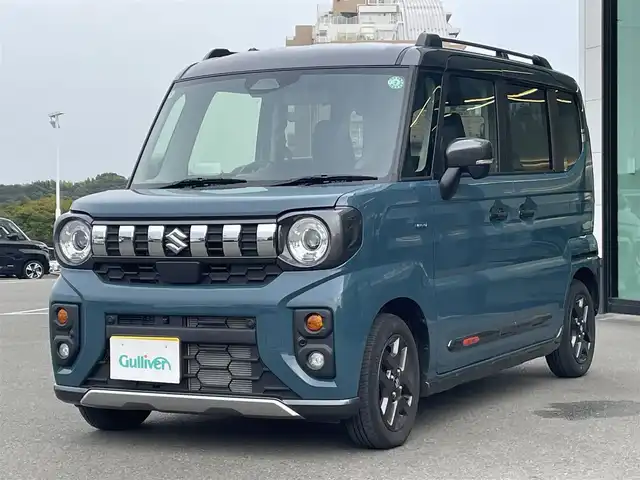 スズキ スペーシア ギア HYBRID XZターボ 東京都 2024(令6)年 1.5万km デニムブルー ガンメタリック 2トーン 純正9インチナビ/フルセグ/全方位モニター/両側パワースライドドア/シートヒーター/ステアリングヒーター/ヘッドアップディスプレイ/パドルシフト/アイドリングストップ/アダプティブクルーズコントロール/デュアルセンサーブレーキサポート/レーンキープアシスト/コーナーセンサー/スマートキー/LEDヘッドライト