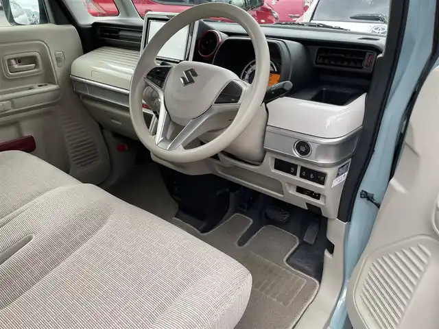 スズキ スペーシア HYBRID X 2トーン 滋賀県 2019(令1)年 1.5万km オフブルーメタリック/ホワイト2トーン 禁煙車/純正8型ナビ/（CD/DVD/フルセグTV/BT/SD/FM/AM）/スズキセーフティサポート/・デュアルセンサーブレーキサポート（衝突被害軽減ブレーキ）/・車線逸脱警報機能/・標識認識機能/・アダプティブクルーズコントロール（ACC）/・オートハイビーム/・後退時ブレーキサポート/全方位カメラ/ビルトインETC/両側パワースライドドア/D席シートヒーター/プッシュスタート/スマートキー/純正ドアバイザー/純正フロアマット