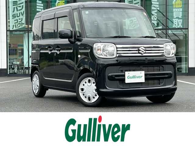 スズキ スペーシア HYBRID G 岡山県 2022(令4)年 1万km ブルーイッシュブラックパール3 登録時走行距離9428km/社外7インチナビ/ワンセグTV/(AM.FM.TV.CD.DVD.BT)/両側スライドドア/ETC/前後ドライブレコーダー/オートライト/ワンオーナー/アイドリングストップ/USB入力端子/AAC/横滑り防止装置/プッシュスタート/フルフラットシート/ベンチシート/社外フロアマット