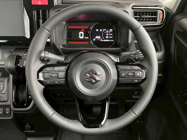 スズキ スペーシア ギア HYBRID XZターボ 福島県 2024(令6)年 0.1千km デニムブルー ガンメタリック 2トーン AIS検査済み/【2508027031】/両側パワスラ/前席シートヒーター/ステアリングヒーター/レーダークルーズ/パワーモード/アイドリングストップ/プッシュスタート/スマートキー/ウィンカーミラー/電格ミラー/LEDヘッドライト/ヘッドアップディスプレイ/リアサンシェード/クリアランスソナー/ルーフレール/14AW エクストリームJ　XJ04(社外）/マックストレックエクストリームR/T（社外）/タナベ　リフトアップキット（社外）/NOCT フェイスチェンジキット（社外）/フロントカメラ（社外）/モニター（社外）/社外パーツ取付有