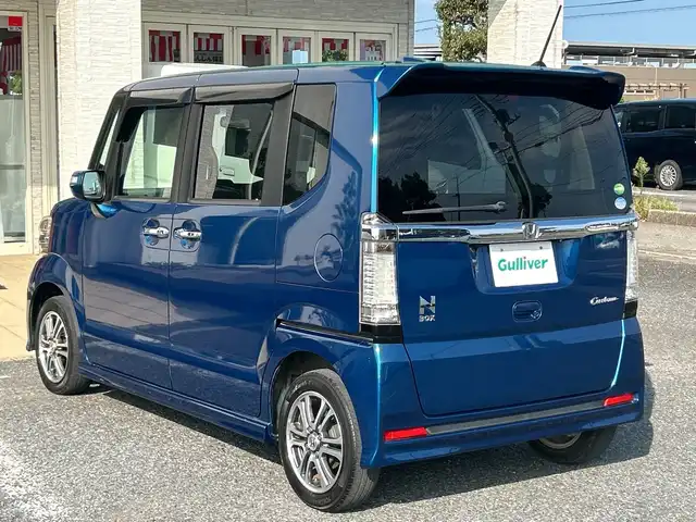 ホンダ Ｎ ＢＯＸ カスタム G Aパッケージ 千葉県 2014(平26)年 6.9万km プレミアムダイナミックブルーパール ナビ　両側パワースライドドア　ドラレコ　衝突軽減ブレーキ　バックカメラ　フルセグＴＶ　スマートキー　プッシュスタート　Ｗエアバック　カーテンエアバック　ＨＩＤ 横滑り防止 14インチアルミホイール
