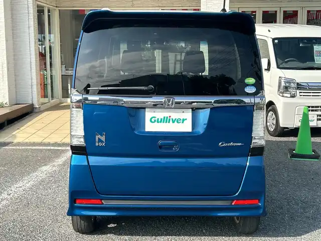 ホンダ Ｎ ＢＯＸ カスタム G Aパッケージ 千葉県 2014(平26)年 6.9万km プレミアムダイナミックブルーパール ナビ　両側パワースライドドア　ドラレコ　衝突軽減ブレーキ　バックカメラ　フルセグＴＶ　スマートキー　プッシュスタート　Ｗエアバック　カーテンエアバック　ＨＩＤ 横滑り防止 14インチアルミホイール