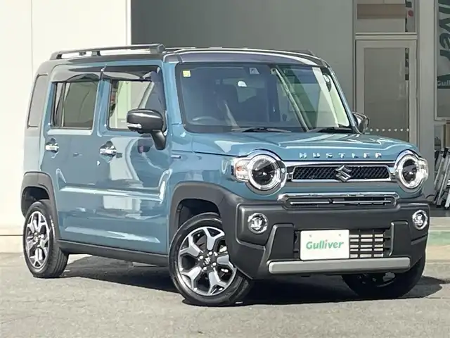 スズキ ハスラー Jスタイル Ⅱ ターボ 宮城県 2023(令5)年 0.8万km デニムブルー ガンメタリック 2トーン ４ＷＤ　/ターボ　/全方位モニター　/バックカメラ/ワンオーナー　/レーンアシスト　/シートヒーター　/レーダークルーズコントロール　/コーナーセンサー　/アイドリングストップ　/寒冷地仕様　/横滑り防止　/ＥＴＣ/純正フロアマット/ダウンヒルコントロール/スノーブレイド/純正ナビ/フルセグテレビ/CD/DVD/FM/AM/社外AW付スタッドレス積載