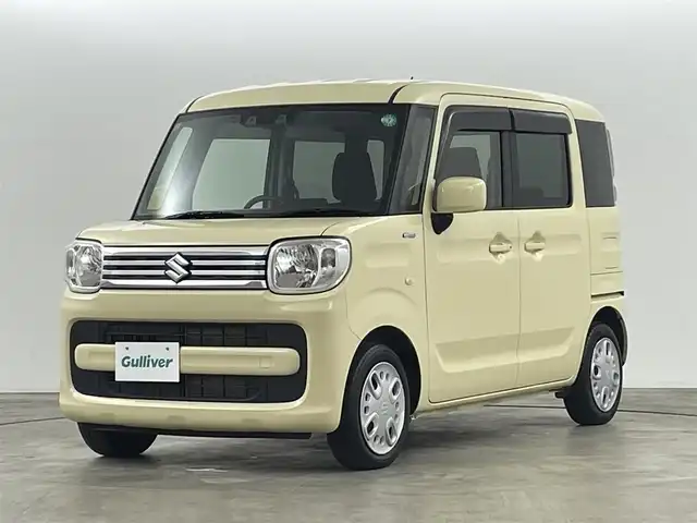 スズキ スペーシア HYBRID G 福島県 2023(令5)年 2.1万km ベージュ スズキセーフティサポート/・衝突被害軽減ブレーキ/・車線逸脱警報装置/・後退時ブレーキサポート/・パーキングセンサー/・オートマチックハイビーム/社外HDDナビ/・型番：MDV-D710W/・フルセグTV/BT/SD/DVD/CD/FM/AM/・ETC/両側スライドドア/ステアリングリモコン/プッシュスタート/・スマートキー/ハロゲンヘッドライト/・オートライト/・ヘッドライトレベライザー/純正フロアマット