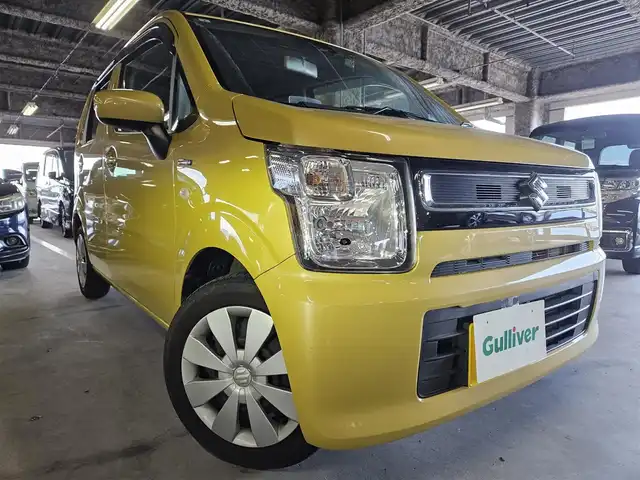 スズキ ワゴンＲ HYBRID FX 群馬県 2017(平29)年 4.3万km サニーイエローM ワンオーナー/純正ナビ/フルセグTV/ドライブレコーダー/セーフティサポート/・衝突被害軽減ブレーキ/・誤発進抑制機能/・車線逸脱警報機能/・ふらつき警報機能/・先行車発進お知らせ機能/・ハイビームアシスト機能/・ヘッドアップディスプレイ/・オートライト/・キーレスプッシュスタートシステム/オートエアコン/運転席シートヒーター/スマートキー/禁煙車