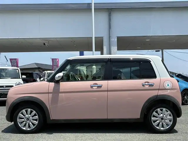 スズキ ラパン X 熊本県 2020(令2)年 3.7万km コフレピンクパールメタリック/ホワイト2トーンルーフ 純正SDナビ(CN-RZ753W)/【フルセグTV/CD/DVD/SD/USB/Bluetooth】/全方位カメラ/衝突被害軽減システム/レーンキープアシスト/コーナーセンサー(後ろ)/D席シートヒーター/純正14インチアルミホイール/オートライト/オートマチックハイビーム/ビルトインETC/アイドリングストップ/横滑り防止装置/盗難防止装置/純正フロアマット/プッシュスタート/スマートキー/スペアキー/取扱説明書/保証書