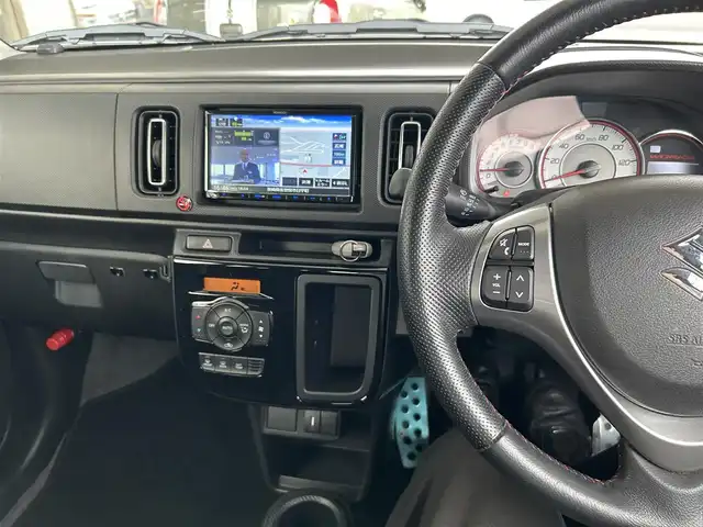 スズキ アルト ワークス 長崎県 2017(平29)年 4.2万km スチールシルバーM 社外SDナビ(Bluetooth/DISC/TV/FM/AM)/プッシュスタート/バックカメラ/スマートキー/オートライト/ビルトインETC/電動格納ミラー/保証書/取説/スペアキー/WORK16インチアルミホイール/FUJITSUBOマフラー(RIVID)/MONSTER SPORTエアロ(フロント/ウィンドウバイザー/GTウィング/サスペンション)/純正RECAROシート