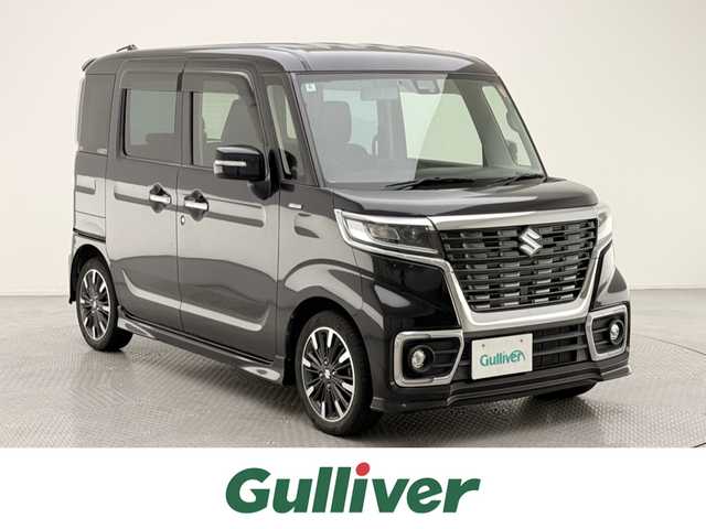 スズキ スペーシア カスタム HYBRID XS 兵庫県 2018(平30)年 8.2万km ブルーイッシュブラックパール3 ディーラーOPメモリナビ（SKX-S802）/（フルセグ/CD/DVD/SD/Bluetooth）/ビルトインETC/ハーフレザーシート/運転席シートヒーター/両側パワースライドドア/純正15インチアルミホイール/社外マット・バイザー/LEDヘッドライト/LEDフォグ/クリアナンスソナー/アイドリングストップ/PCM/LKA/サーキュレーター/スペアキー