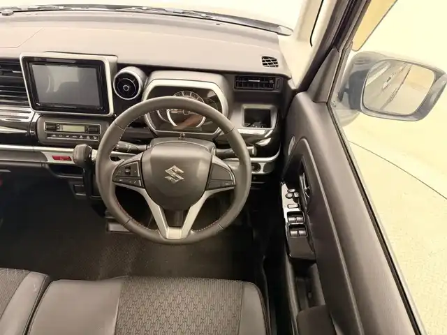 スズキ スペーシア カスタム HYBRID XS 兵庫県 2018(平30)年 8.2万km ブルーイッシュブラックパール3 ディーラーOPメモリナビ（SKX-S802）/（フルセグ/CD/DVD/SD/Bluetooth）/ビルトインETC/ハーフレザーシート/運転席シートヒーター/両側パワースライドドア/純正15インチアルミホイール/社外マット・バイザー/LEDヘッドライト/LEDフォグ/クリアナンスソナー/アイドリングストップ/PCM/LKA/サーキュレーター/スペアキー