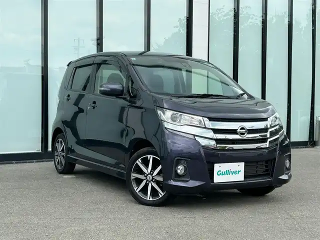 日産 デイズ ハイウェイスターG ターボ 大阪府 2017(平29)年 1.3万km プレミアムパープルP 純正ナビ　/   フルセグTV/CD/DVD/Bluetooth/アラウンドビューモニター/衝突軽減ブレーキ/クルーズコントロール　/アイドリングストップ　/前方ドライブレコーダー/オートマチックハイビーム　/純正15インチアルミホイール　/純正フロアマット　/プッシュスタート　/スマートキー　/ＥＴＣ　/ＬＥＤ/禁煙車