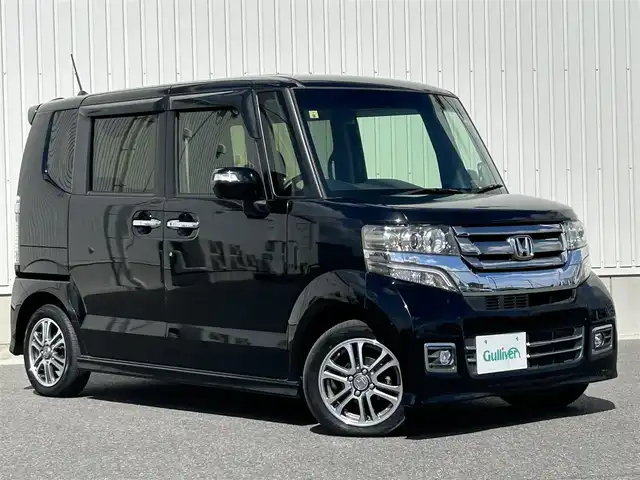 ホンダ Ｎ ＢＯＸ カスタム SSパッケージ 群馬県 2016(平28)年 7.4万km クリスタルブラックパール ワンオーナー/社外メモリーナビ（MDV-D403）/　CD/DVD/SD/BTオーディオ/ワンセグTV/バックカメラ/ビルトインETC/シートヒーター（運転席、助手席）/左側パワースライドドア/ステアリングスイッチ/プッシュスタート/アームレスト/リヤロールサンシェード/ECONモード/ウインカーミラー/キセノンヘッドライト/チップアップシート/純正14インチアルミホイール/保証書/取扱説明書/スマートキー