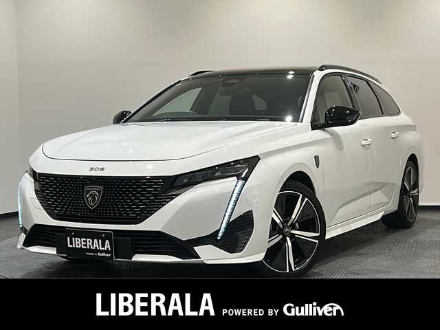プジョー プジョー ３０８ SW GT ブルーHDi 新潟県 2023(令5)年 0.6万km ビアンカホワイト GTBlueHDI標準装備/パノラミックサンルーフ（メッシュシェード付） /スポーティフロントグリル/フロントフェンダーライオンエンブレム/フロント＆サイドスカート /マトリックスLEDヘッドライト/リア3D LEDコンビネーションランプ /ハンズフリーテールゲート/ルーフレール/レーンポジショニングアシスト /360°ビジョン（4カメラ） /フロントシートヒーター/ステアリングヒーター/運転席パワーシート（メモリー付）/フロントマルチポイントランバーサポート/アルカンタラテップレザーシート /アルカンタラダッシュボードデコレーション /ブラックルーフライニング/ドライブモードセレクター/PEUGEOT i-Connect Advanced・10インチ/クリーンキャビン/アルミペダル/フロントドアステップガード/18インチアロイホイール