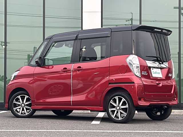 日産 デイズ ルークス ハイウェイスター Gターボ 福岡県 2020(令2)年 6.8万km スパークリングレッド/ブラック ワンオーナー/純正ナビ/・Bluetooth/CD/DVD/・フルセグTV/パワースライドドア(両側)/アラウンドビューモニター/ETC/ドライブレコーダー/クルーズコントロール/ソナー機能/インテリジェントエマージェンシーブレーキ/踏み間違い防止アシスト/車線逸脱警報/ビークルダイナミクスコントロール/IC付ターボ/LEDヘッドランプ/ハイビームアシスト/本革巻きステアリング/スエード調クロスシート/オーバヘッドコンソール/サンシェード/純正15インチアルミホイール/インテリジェントキー/プッシュエンジンスターター/イモビライザー/保証書/取扱説明書